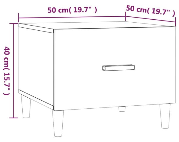 VidaXL Τραπεζάκια Σαλονιού 2 τεμ. Γκρι Σκυροδ. 50x50x40 εκ. Επεξ. Ξύλο