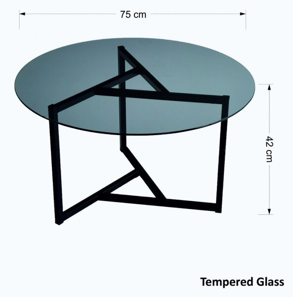 Τραπεζάκι σαλονιού Trio sehpa / fume tempered glass S402F