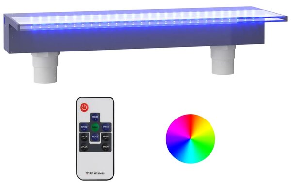 VidaXL Σιντριβάνι Καταρράκτης Πισίνας με RGB LED 60 εκ. Ακρυλικό