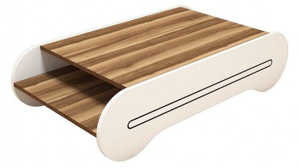 Τραπεζάκι σαλονιού Cool - Walnut, Λευκό
