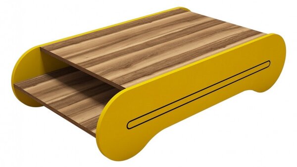Τραπεζάκι σαλονιού Cool - Walnut, Yellow