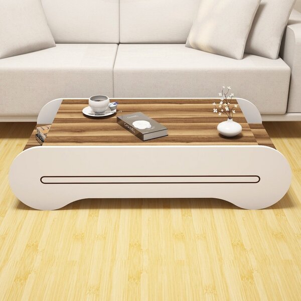 Τραπεζάκι σαλονιού Cool - Walnut, Λευκό
