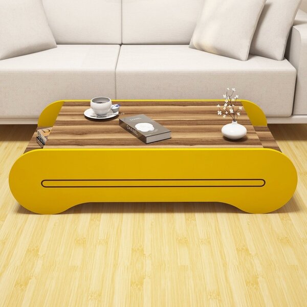 Τραπεζάκι σαλονιού Cool - Walnut, Yellow