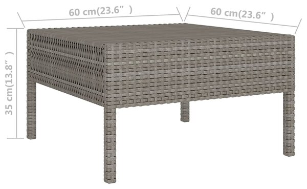 VidaXL Σαλόνι Κήπου 9 Τεμαχίων Γκρι από Συνθετικό Ρατάν με Μαξιλάρια