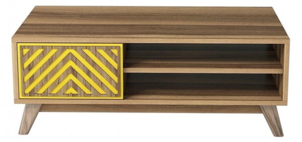 Τραπεζάκι σαλονιού İnci - Walnut, Yellow