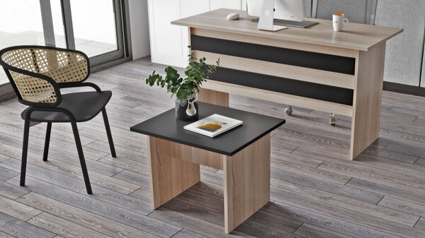Τραπεζάκι σαλονιού Vario B - Oak, Μαύρο
