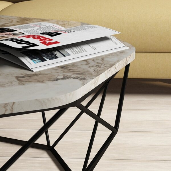 Τραπεζάκι σαλονιού Diamond - Λευκό Marble