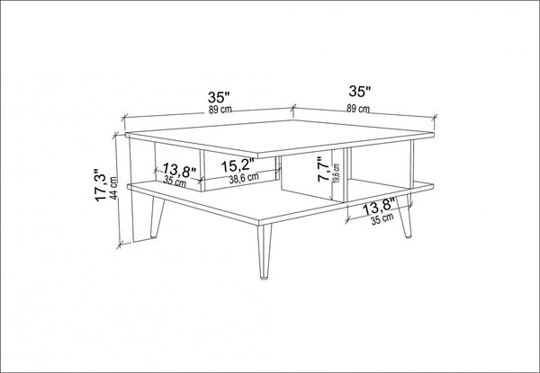 Τραπεζάκι σαλονιού Akya Coffee Table - Λευκό