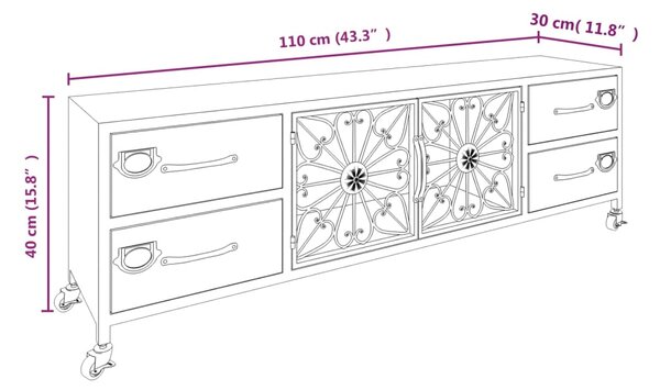 VidaXL Έπιπλο Τηλεόρασης Ασημί 110 x 30 x 40 εκ. Σιδερένιο