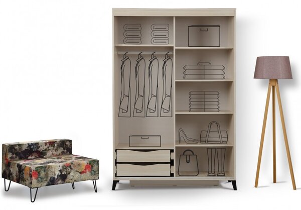 Ντουλάπα Pasific Home Fuga - 120 Meşe Dolap