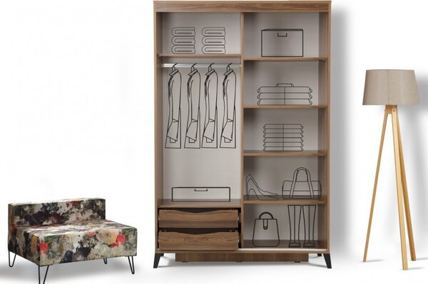 Ντουλάπα Pasific Home Fuga - 120 Ceviz Dolap