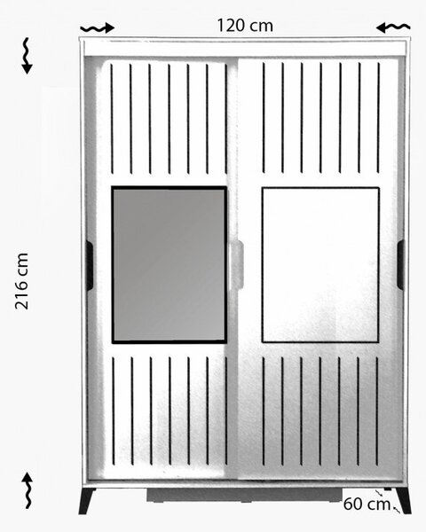 Ντουλάπα Pasific Home Fuga - 120 Ceviz Dolap