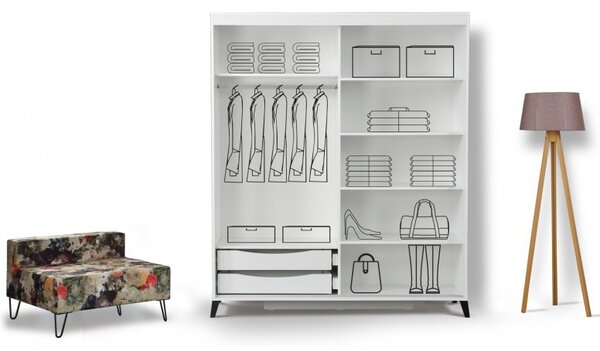 Ντουλάπα Pasific Home Fuga - 180 Parlak Beyaz Dolap