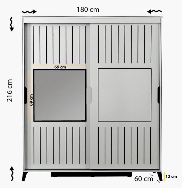 Ντουλάπα Pasific Home Fuga - 180 Parlak Beyaz Dolap