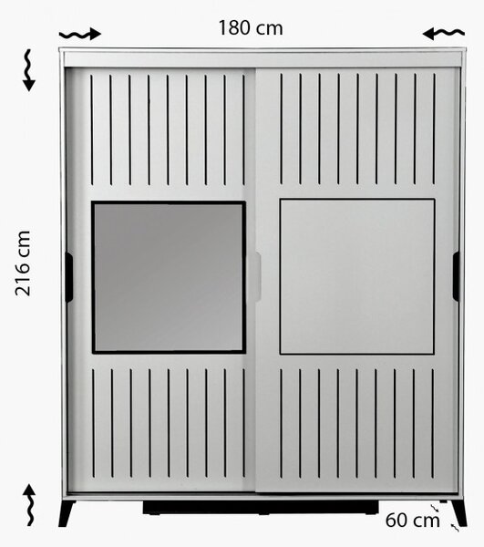 Ντουλάπα Pasific Home Fuga - 180 Parlak Beyaz Dolap