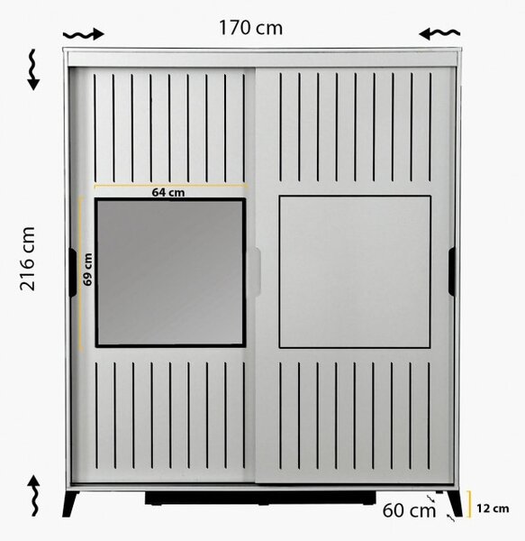 Ντουλάπα Pasific Home Fuga - 170 Ceviz Dolap