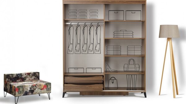 Ντουλάπα Pasific Home Fuga - 170 Ceviz Dolap