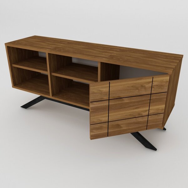 Έπιπλο TV North-Μαύρο, Walnut