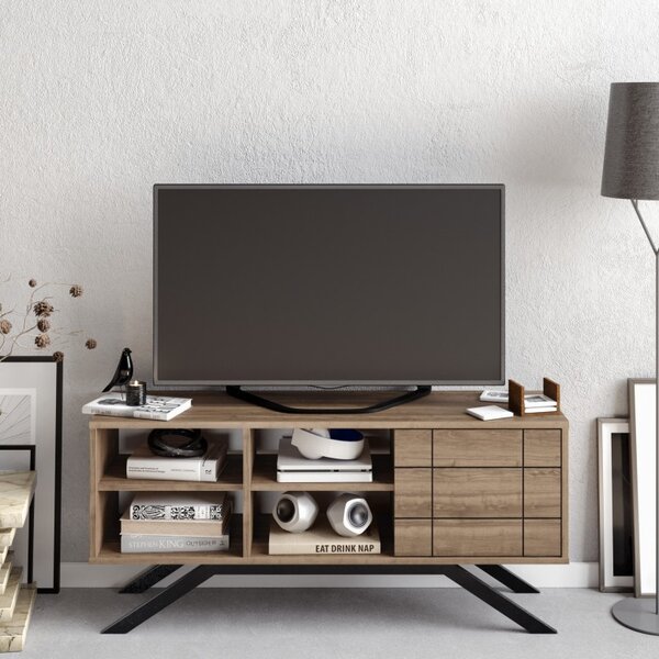 Έπιπλο TV North-Μαύρο, Walnut