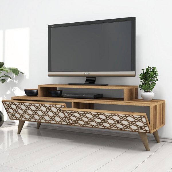 Έπιπλο TV City-Walnut, Κρεμ