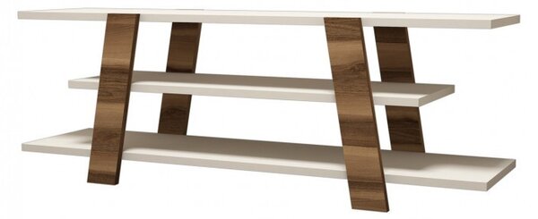 Έπιπλο TV Flower-Walnut, Κρεμ