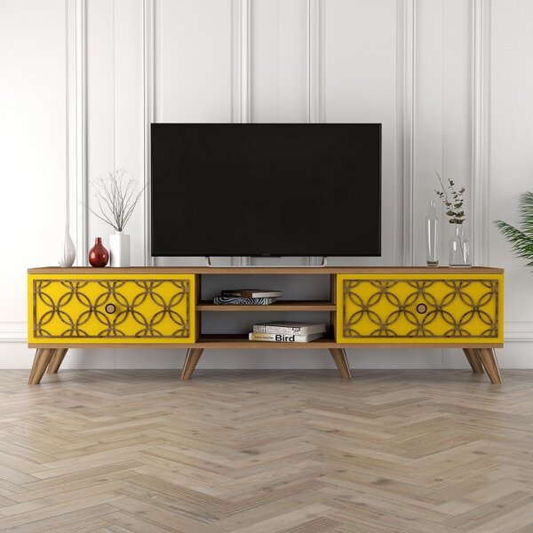 Έπιπλο TV Class-Walnut, Yellow