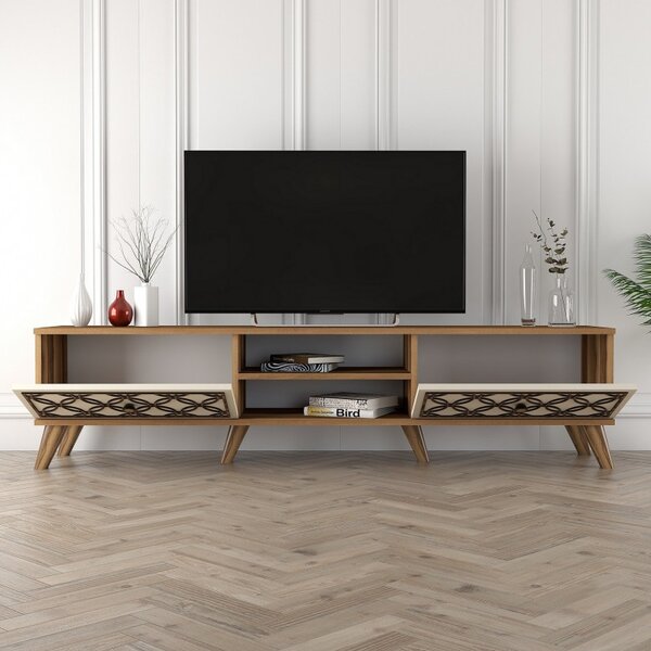 Έπιπλο TV Class-Walnut, Κρεμ