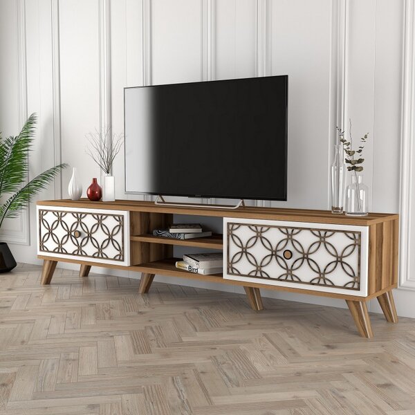 Έπιπλο TV Class-Walnut, Λευκό