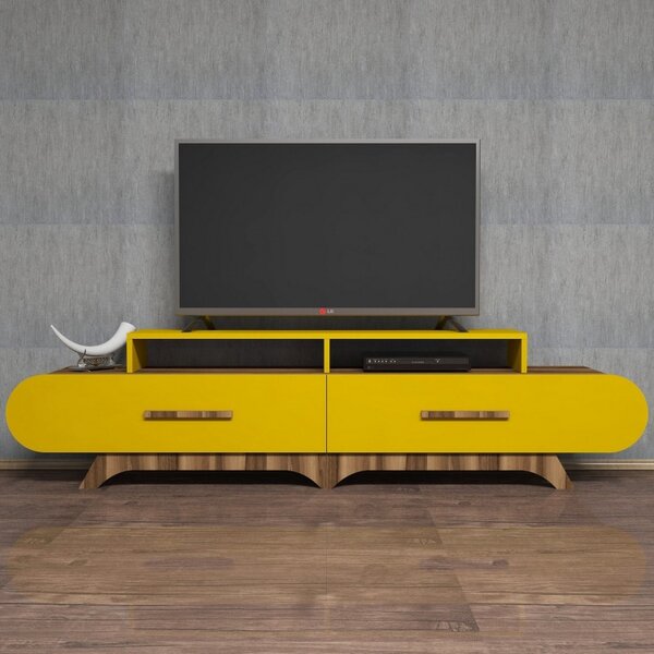 Έπιπλο TV Flora-Walnut, Yellow