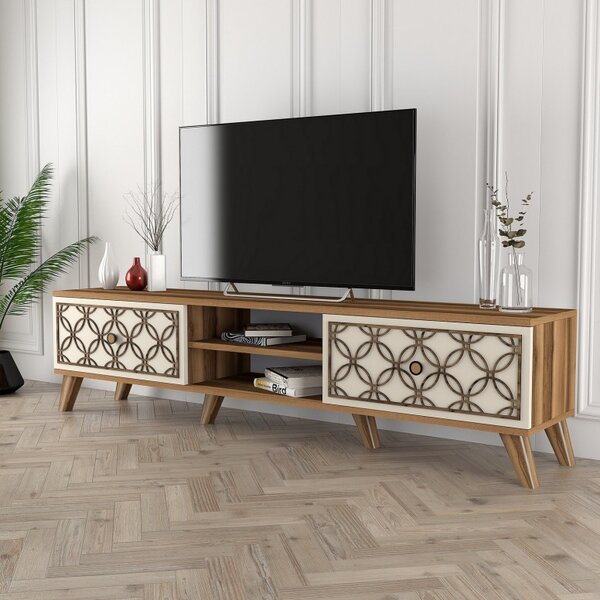 Έπιπλο TV Class-Walnut, Κρεμ
