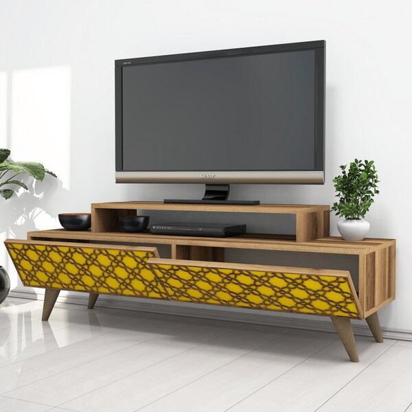 Έπιπλο TV City-Walnut, Yellow
