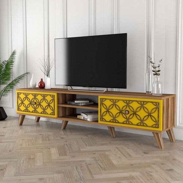 Έπιπλο TV Class-Walnut, Yellow