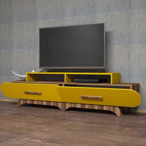 Έπιπλο TV Flora-Walnut, Yellow
