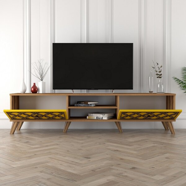 Έπιπλο TV Class-Walnut, Yellow