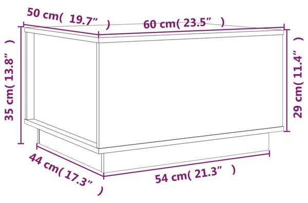 VidaXL Τραπεζάκι Σαλονιού 60 x 50 x 35 εκ. από Μασίφ Ξύλο Πεύκου