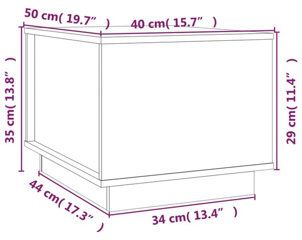 VidaXL Τραπεζάκι Σαλονιού 40 x 50 x 35 εκ. από Μασίφ Ξύλο Πεύκου