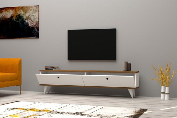 Έπιπλο TV Paris-Λευκό, Walnut