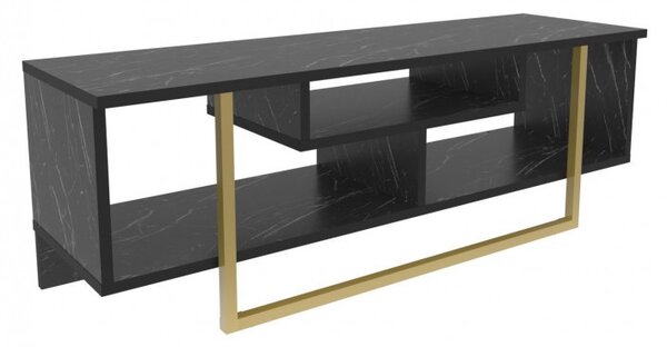 Έπιπλο TV Asal 120 - Μαύρο, Gold