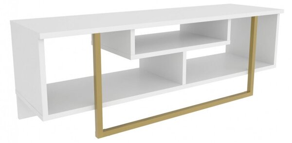 Έπιπλο TV Asal 120 - Gold, Λευκό