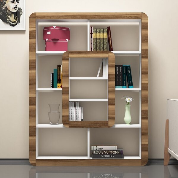 Βιβλιοθήκη Orkide - Λευκή, Walnut