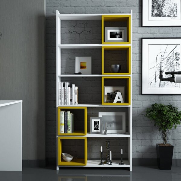 Βιβλιοθήκη Box - Λευκό, Yellow
