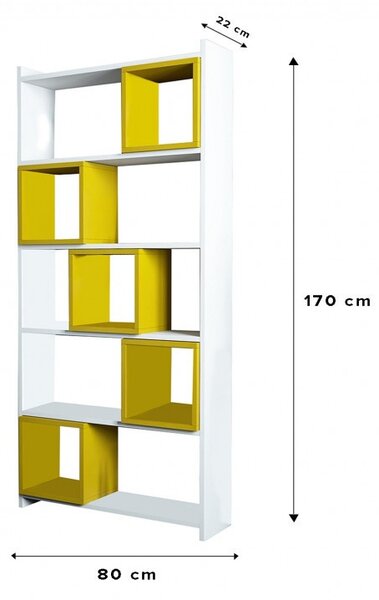 Βιβλιοθήκη Box - Λευκό, Yellow