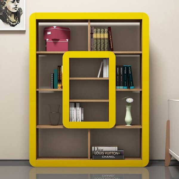 Βιβλιοθήκη Orkide - Walnut, Yellow