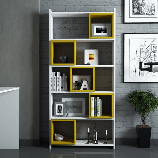 Βιβλιοθήκη Box - Λευκό, Yellow