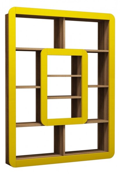 Βιβλιοθήκη Orkide - Walnut, Yellow