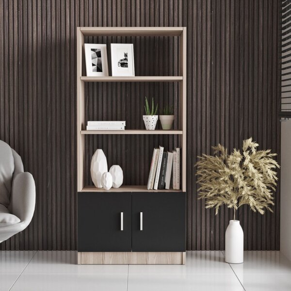 Βιβλιοθήκη Vario D - Oak, Μαύρη