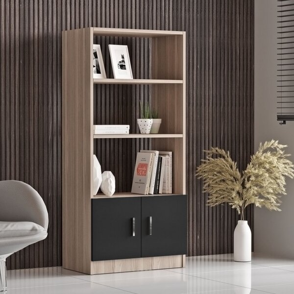 Βιβλιοθήκη Vario D - Oak, Μαύρη