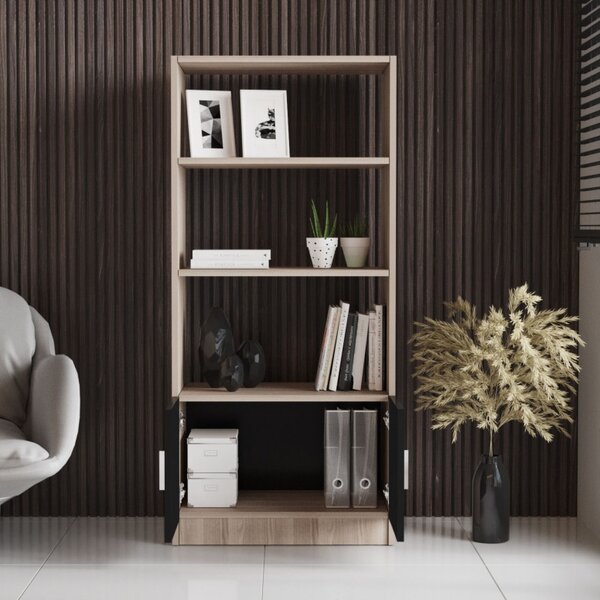 Βιβλιοθήκη Vario D - Oak, Μαύρη