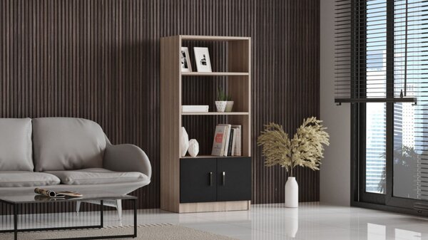 Βιβλιοθήκη Vario D - Oak, Μαύρη