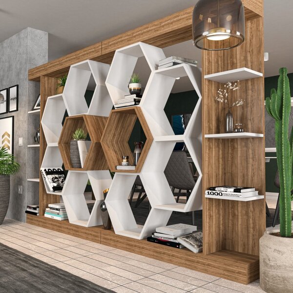 Βιβλιοθήκη Sueno - Λευκή, Walnut